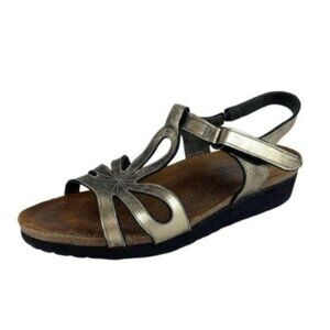 NAOT Gold Adjustable Wedge Sandal Strappy